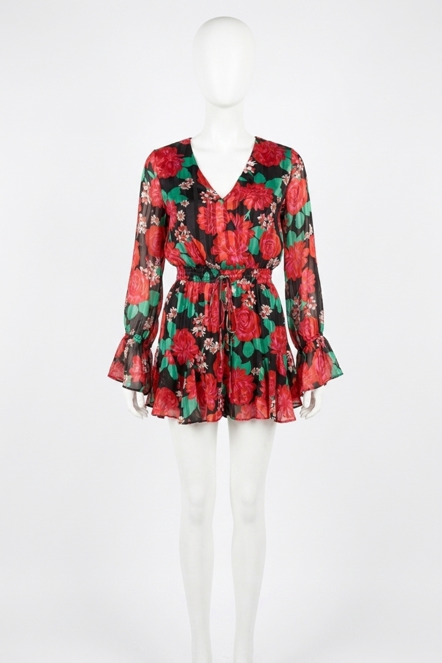 NEW SUGARLIPS rosabella lover romper in black floral